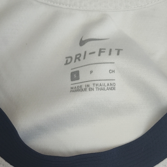 Men's Nike Dri Fit Graphic Print Logo Basketball Jersey Size S White Blue - Picture 5 of 5